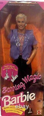 Vintage Earring Magic Ken Doll discontinued Barbie (1992) NRFB Mint