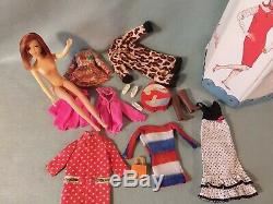 Vintage Francie Barbie Doll TNT Red Hair Casey with Clothes Shoes Case TLC