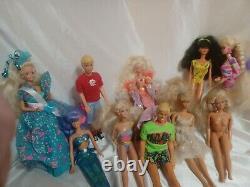 Vintage Late 80s Early 90s Barbie Lot Barbie Ken Skipper Kevin Kiara Dolls Free