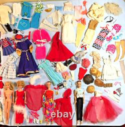 Vintage Lot 1960s Barbie Francie Skipper Ken Dolls Clothes Outfits Accessories