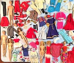 Vintage Lot 1960s Barbie Francie Skipper Ken Dolls Clothes Outfits Accessories