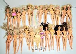 Vintage Lot Of 23 Barbie Dolls Some with Clothes Assorted Years 60's-80's