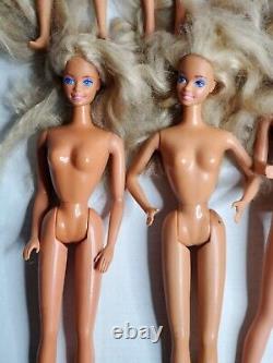 Vintage Lot Of 23 Barbie Dolls Some with Clothes Assorted Years 60's-80's