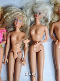 Vintage Lot Of 23 Barbie Dolls Some with Clothes Assorted Years 60's-80's