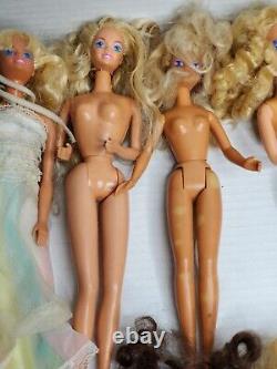 Vintage Lot Of 23 Barbie Dolls Some with Clothes Assorted Years 60's-80's