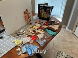 Vintage Lot Of Ken/ Barbie Dolls W Case, Two Dolls, Clothing, Accessories AS IS