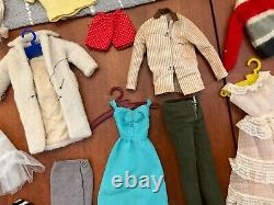 Vintage Lot Of Ken/ Barbie Dolls W Case, Two Dolls, Clothing, Accessories AS IS