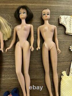 Vintage Lot of Barbie Midge Skipper Doll Case Clothes Wigs 1958 1959 1963