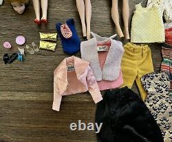 Vintage Lot of Barbie Midge Skipper Doll Case Clothes Wigs 1958 1959 1963