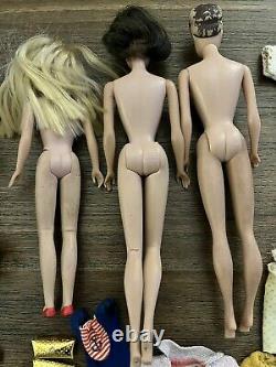 Vintage Lot of Barbie Midge Skipper Doll Case Clothes Wigs 1958 1959 1963
