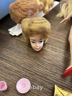 Vintage Lot of Barbie Midge Skipper Doll Case Clothes Wigs 1958 1959 1963