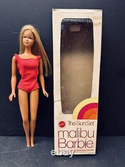 Vintage Malibu Barbie & Ken Dolls Lot 1974 The Sun Set Boxes Doll Box Original