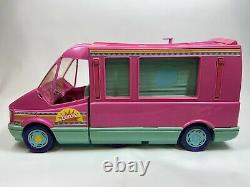 Vintage Mattel 1988 Pink Barbie Western Fun Motor Home Camper Van RV LOT withDolls