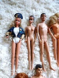 Vintage Mattel Barbie Doll Lot 1960's & 1970's 11 dolls + clothes wigs