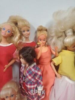 Vintage Mattel Barbie Dolls Lot Of 14 With Clothing & Accessories 1966 1990's