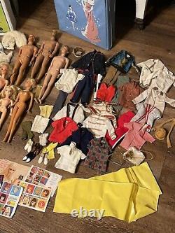 Vintage Mattel Barbie Ken Doll & Friends LOT 1960's CLOTHING, DOLLS CASE