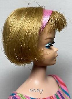 Vintage Mattel Blonde American Girl Barbie Doll Original Swimsuit & Shoes