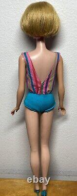 Vintage Mattel Blonde American Girl Barbie Doll Original Swimsuit & Shoes