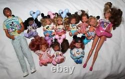 Vintage Mattel Heart Family Lot 11 Barbie Dolls Mini Babies Go To Disneyland