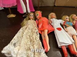 Vintage Mini Barbie 1970 Topper Dawn 6 Dolls Clothing & Acessories & Case