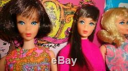 Vintage Mod Era Barbie Doll Lot Cases Clothes 7 Dolls Some TLC Clean No Work