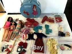 Vintage Nice Lot Skipper Barbie Vinyl Case Dolls Clothes Accessories 1963 Mattel