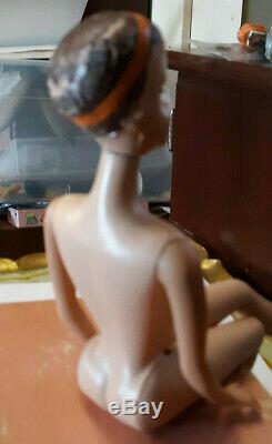 Vintage Sleep Eye Barbie Doll W Head Band Bendable Legs W Wigs Stand Hat Cap Lot