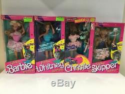 Vintage Style Magic Skipper Barbie Whitney Christie Set of all 4 NRFB 1988 Mint