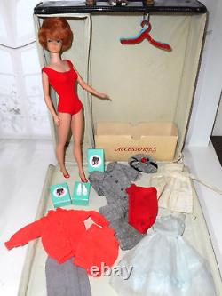 Vintage TITIAN BUBBLECUT BARBIE DOLL ORIGINAL SWIMSUIT CLOTHES SHOES CASE LOT