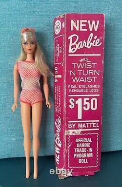 Vintage Twist N Turn TNT Blonde Barbie w Trade In Promo Box #1162 Near Mint 1967