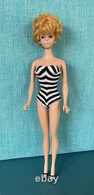 Vintage White Ginger Blonde Bubble Cut Barbie Doll Transitional Solid R Body'61