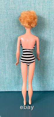 Vintage White Ginger Blonde Bubble Cut Barbie Doll Transitional Solid R Body'61