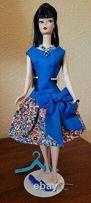 Vintage style Barbie Bow Time set Best Bow Dress Blue withmulti-floral skirt