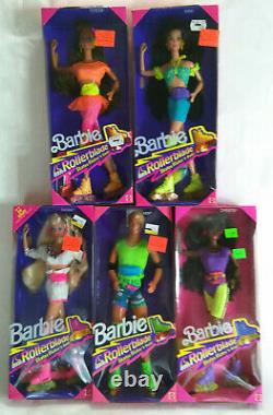 Vntg 1991 Rollerblade Barbie Complete Set Barbie, Ken, Christie, Teresa & Kira