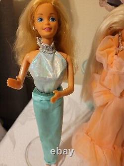 Vogue- 80s Barbie Dolls Lot Tea Set, Clothing and Accessaries