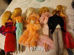 Vogue- 80s Barbie Dolls Lot Tea Set, Clothing and Accessaries