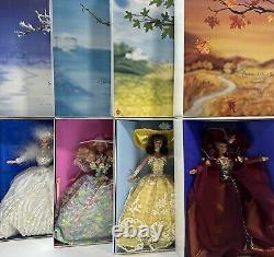 Vtg 1990s Barbie Doll Complete Set Lot of 4 Enchanted Seasons Collection New