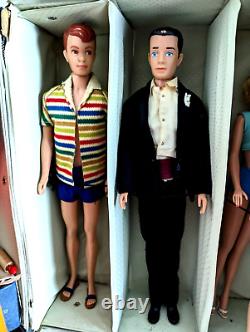 Vtg 60s Huge Lot Swirl BARBIE KEN ALAN MIDGE Dolls Case Clothes/Accessories