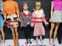 Vtg Barbie Dolls Huge Case Lot Mod Ken Fashion Queen Skipper & More Played with