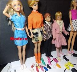 Vtg Barbie Dolls Huge Case Lot Mod Ken Fashion Queen Skipper & More Played with