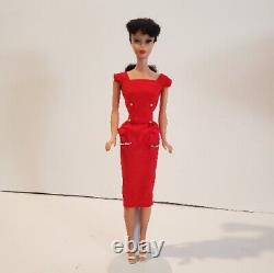 Vtg Brunette Ponytail Barbie #5 1961 Vtg Clothes And Suitcase