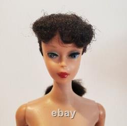 Vtg Brunette Ponytail Barbie #5 1961 Vtg Clothes And Suitcase