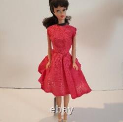 Vtg Brunette Ponytail Barbie #5 1961 Vtg Clothes And Suitcase