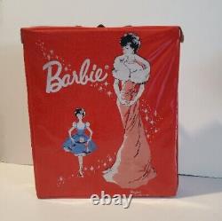 Vtg Brunette Ponytail Barbie #5 1961 Vtg Clothes And Suitcase