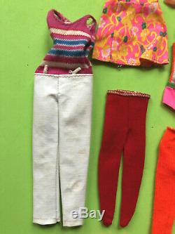 Vtg Francie Flip Curl Doll & Clothing Lot Mod Cousin Barbie Twiggy Gear