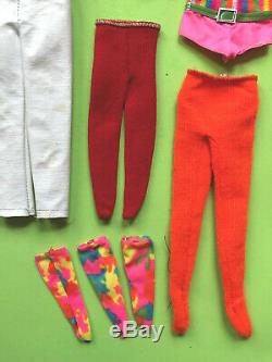 Vtg Francie Flip Curl Doll & Clothing Lot Mod Cousin Barbie Twiggy Gear