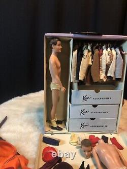 Vtg. Ken Barbie Boyfriend DollCase Clothes, Shoes, Accessories 50+ Lot 1962 Mattel