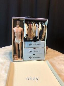 Vtg. Ken Barbie Boyfriend DollCase Clothes, Shoes, Accessories 50+ Lot 1962 Mattel