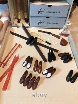 Vtg. Ken Barbie Boyfriend DollCase Clothes, Shoes, Accessories 50+ Lot 1962 Mattel