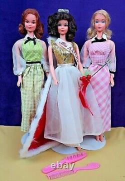 WOW 3 Vintage MOD TNT Quick Curl Kelley Barbie Walking Miss America LOT OFS BIN